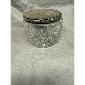 Vintage Cut Crystal  5" Sugar Bowl With E.P.S.N. Silverplate Lid